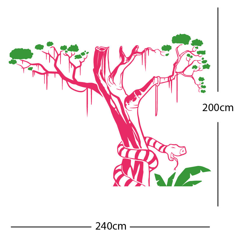 large tree with snake wall sticker