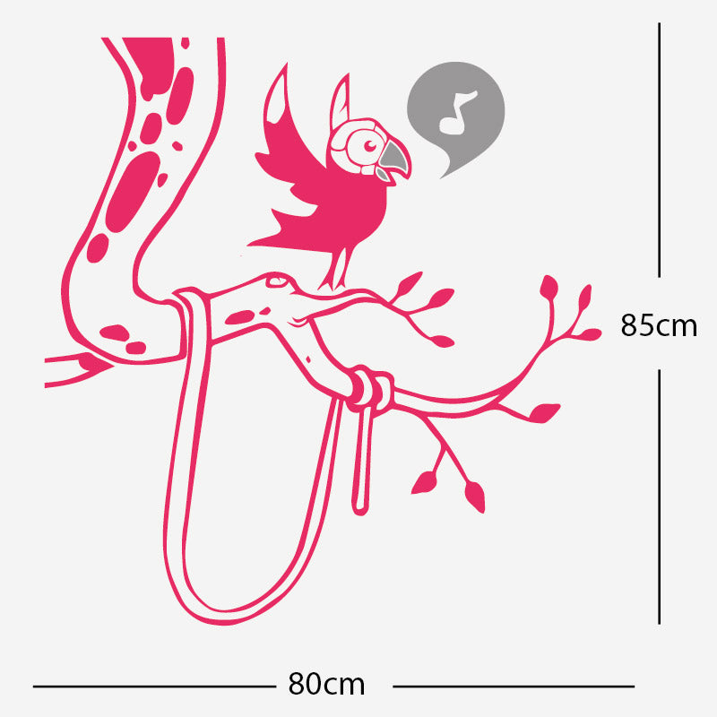 parrot in tree corner wall sticker