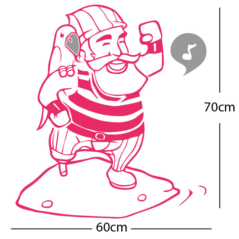 one legged pirate wall sticker