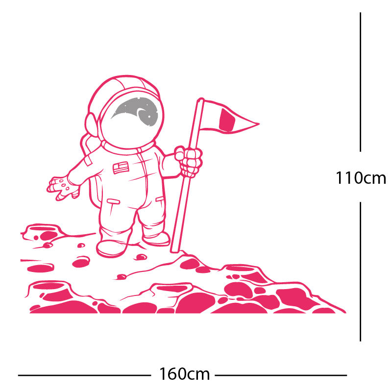 space man on the moon wall sticker