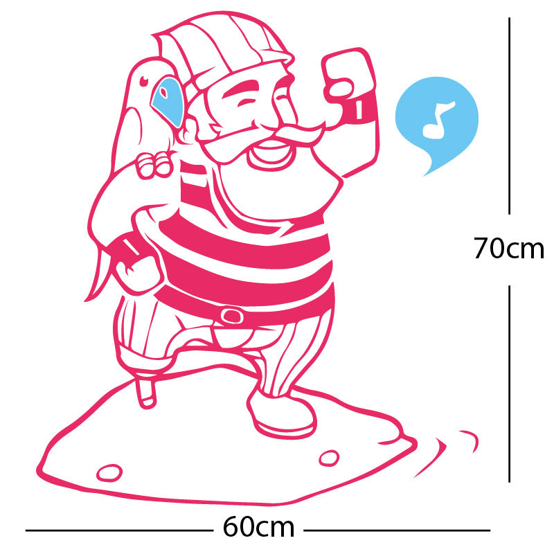 one legged pirate wall sticker