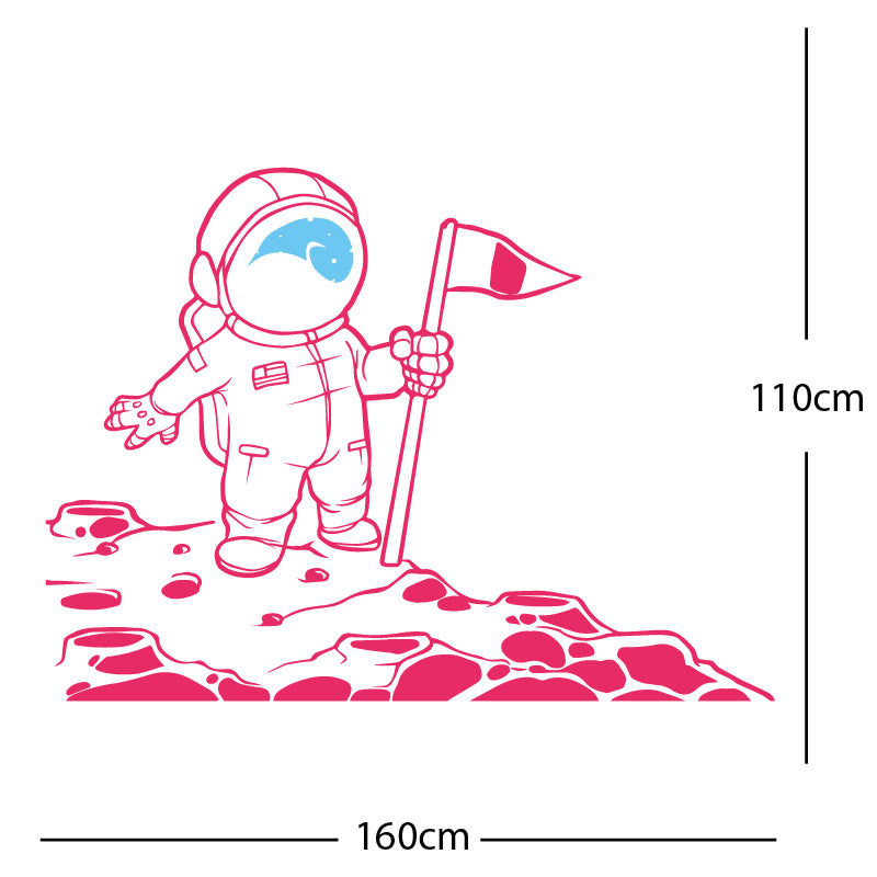 space man on the moon wall sticker
