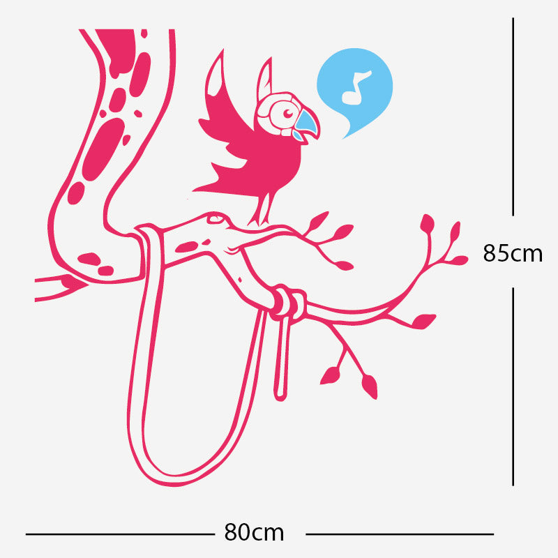parrot in tree corner wall sticker