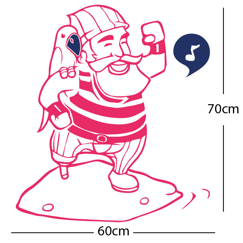 one legged pirate wall sticker