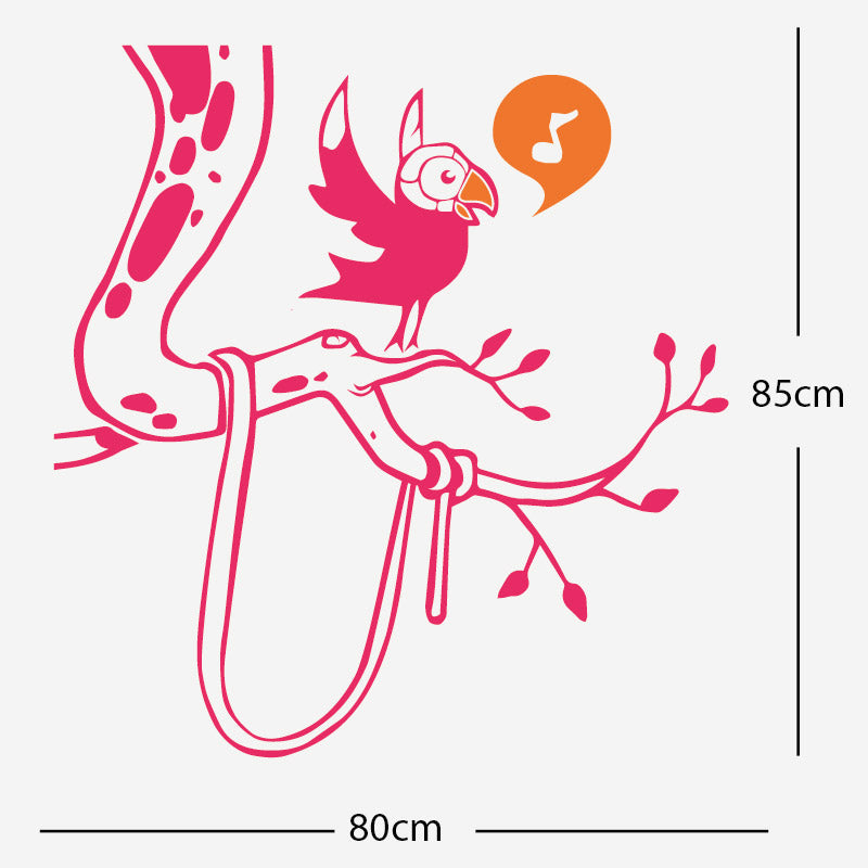parrot in tree corner wall sticker