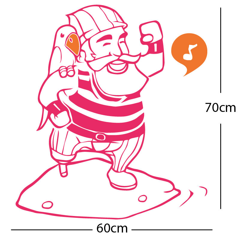 one legged pirate wall sticker