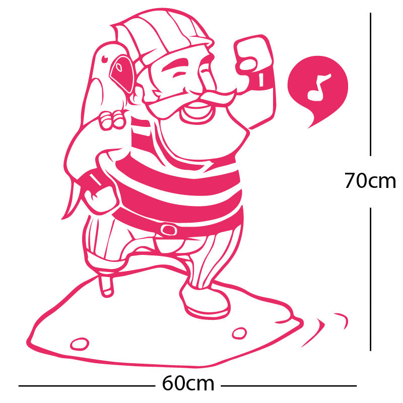 one legged pirate wall sticker