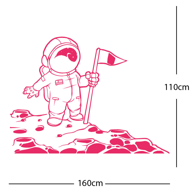space man on the moon wall sticker