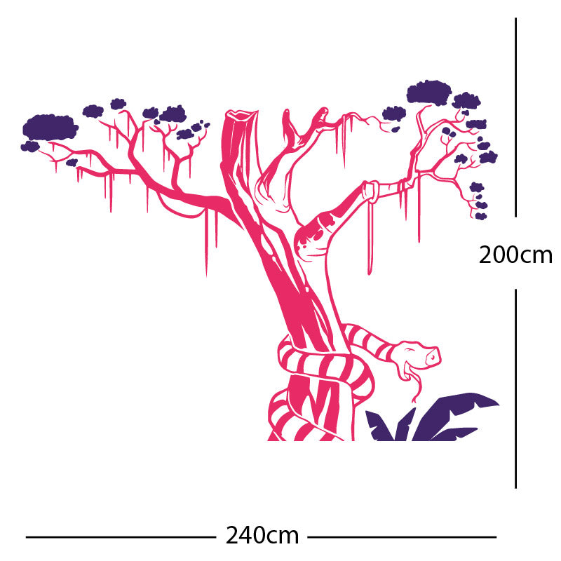 large tree with snake wall sticker