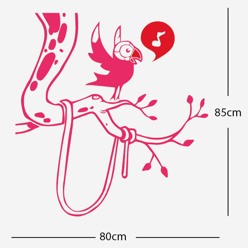 parrot in tree corner wall sticker