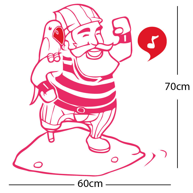 one legged pirate wall sticker