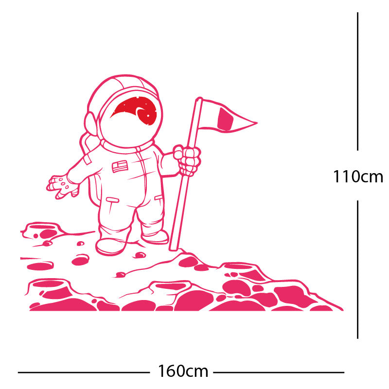 space man on the moon wall sticker