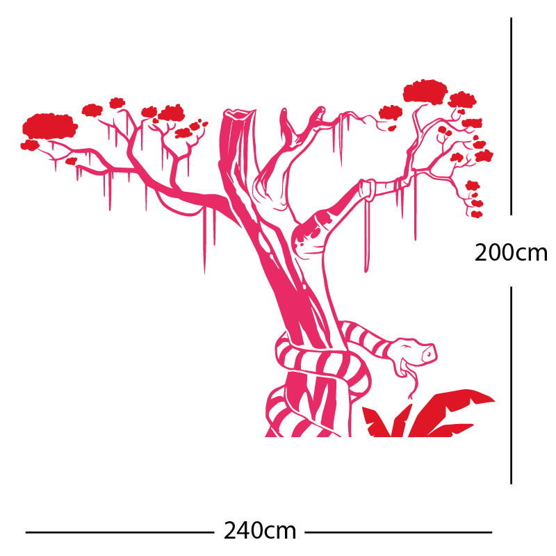 large tree with snake wall sticker