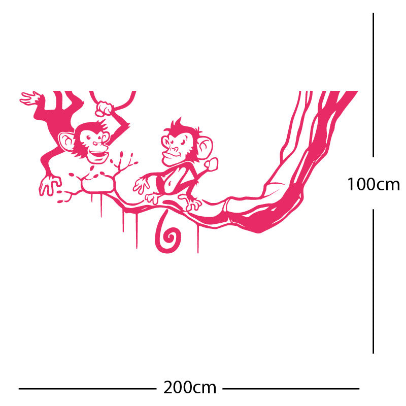 monkey in tree funny wall sticker