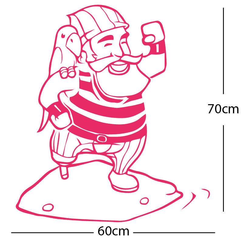 one legged pirate wall sticker