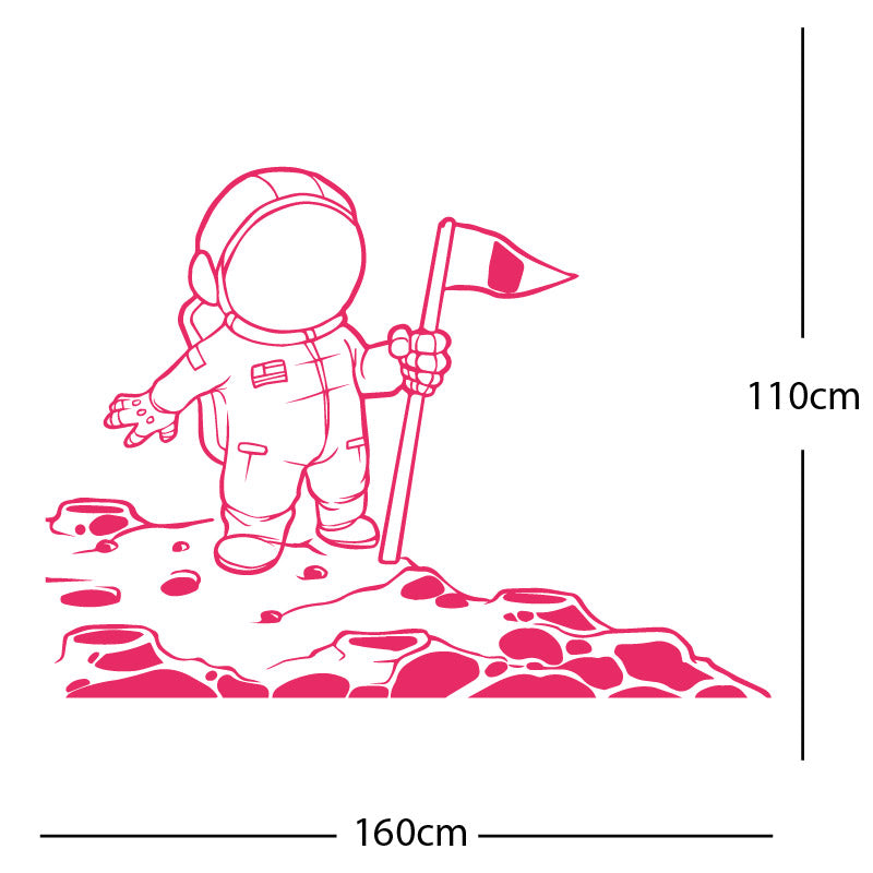 space man on the moon wall sticker