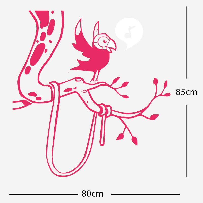 parrot in tree corner wall sticker