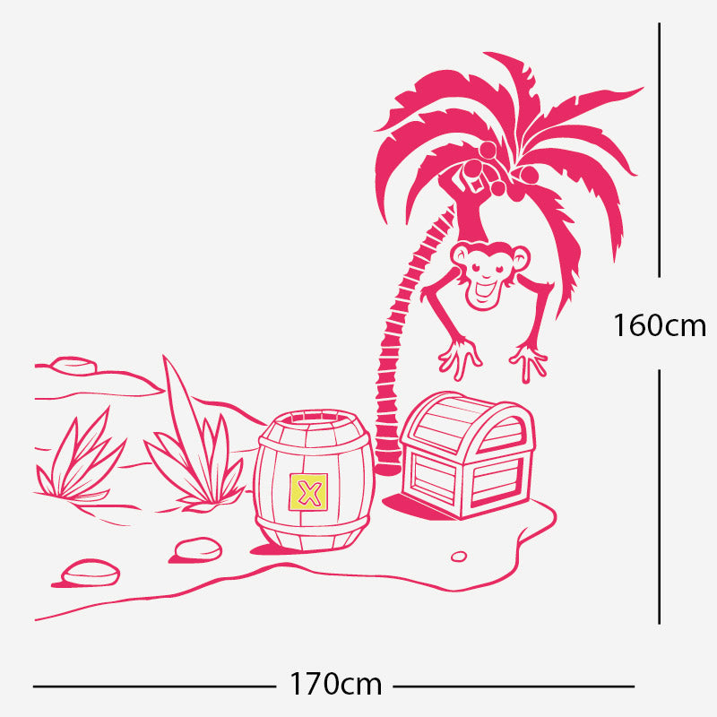 monkey in tree funny wall sticker