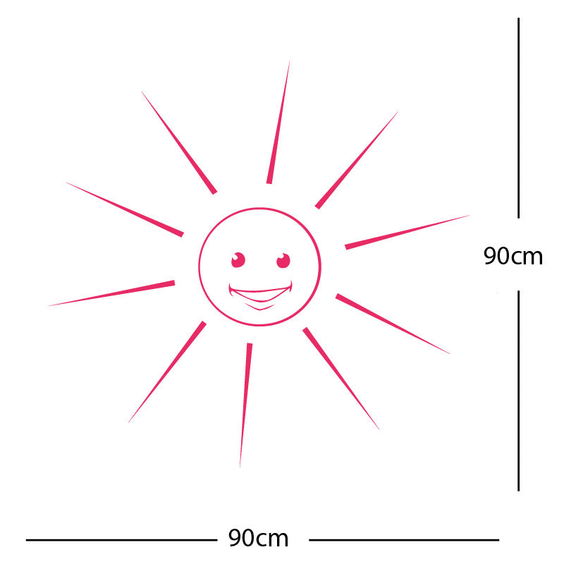 happy sun sunshine face wall sticker