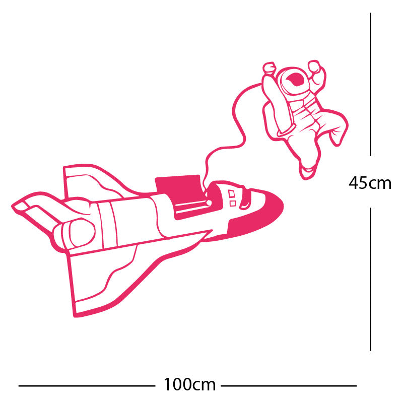 space shuttle with astronaut wall sticker