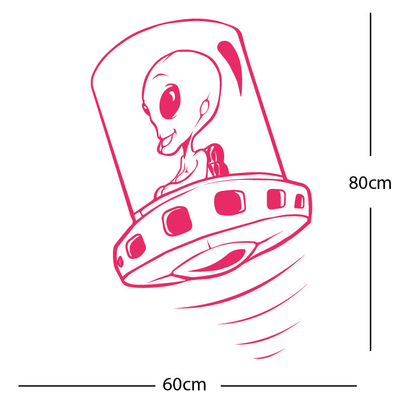 flying saucer alien wall sticker