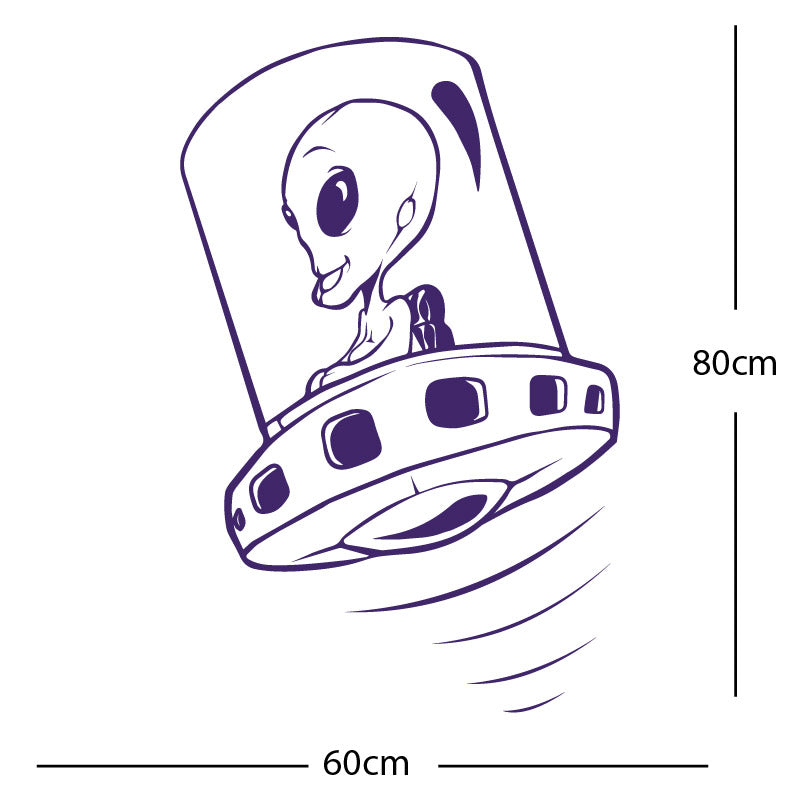 flying saucer alien wall sticker