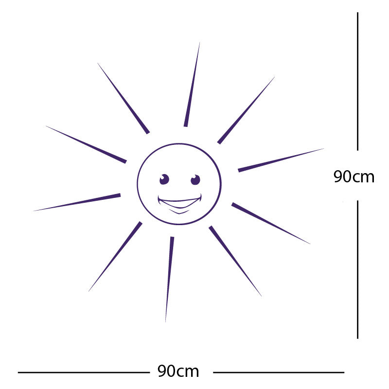 happy sun sunshine face wall sticker