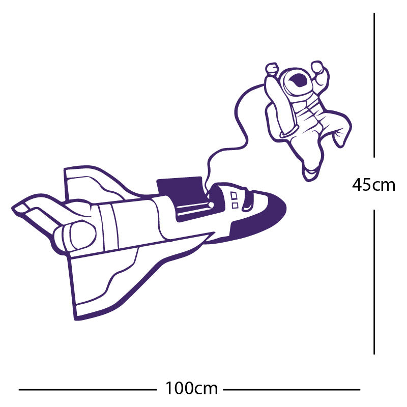 space shuttle with astronaut wall sticker