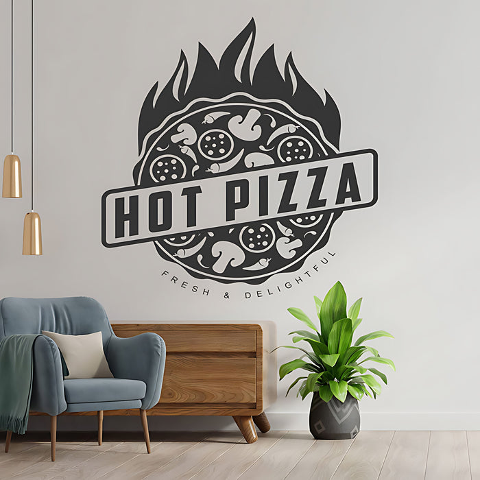 Fast Food Pizza Wall Sticker - Takeaway Cafe Decal