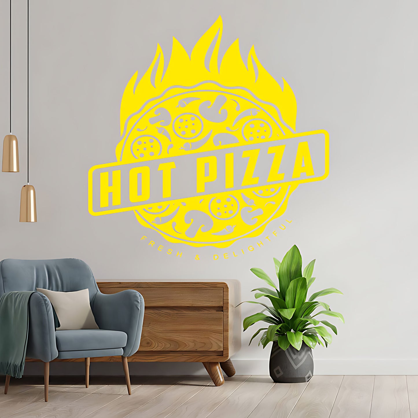 Fast Food Pizza Wall Sticker - Takeaway Cafe Decal
