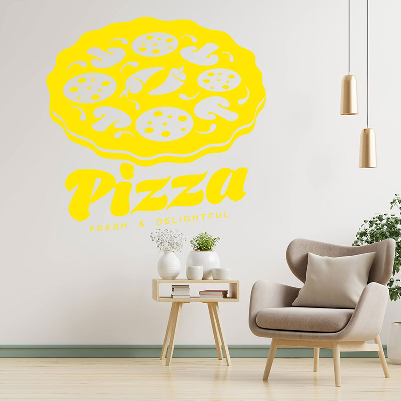 decorative pizza takeaway wall decal for cafes and