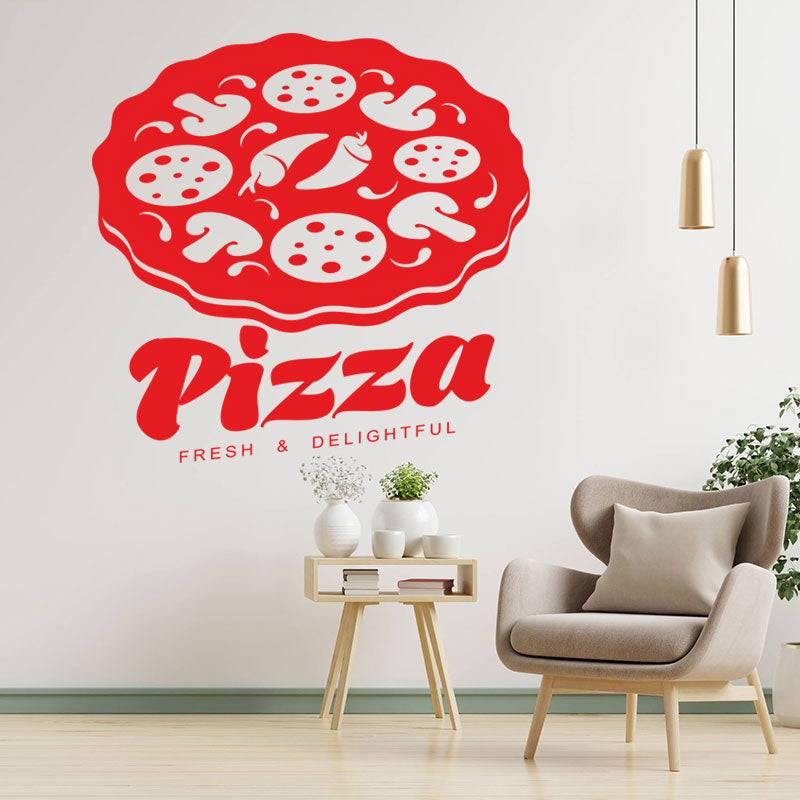 decorative pizza takeaway wall decal for cafes and
