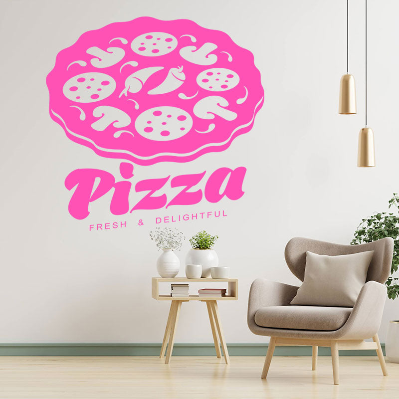 decorative pizza takeaway wall decal for cafes and