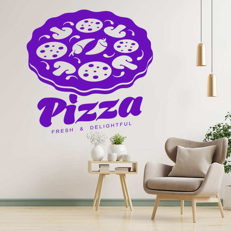 decorative pizza takeaway wall decal for cafes and