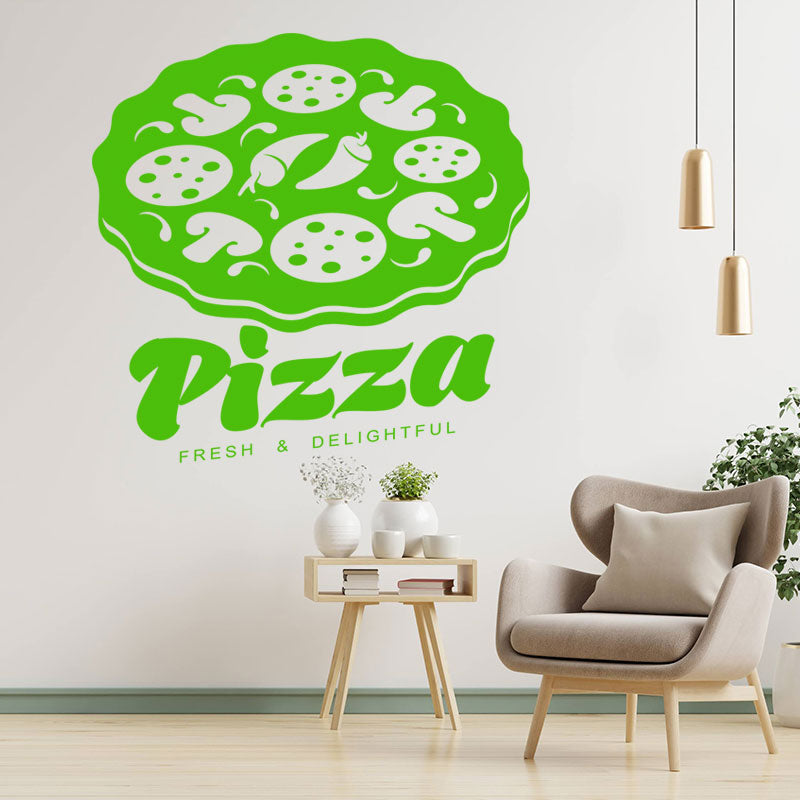 decorative pizza takeaway wall decal for cafes and