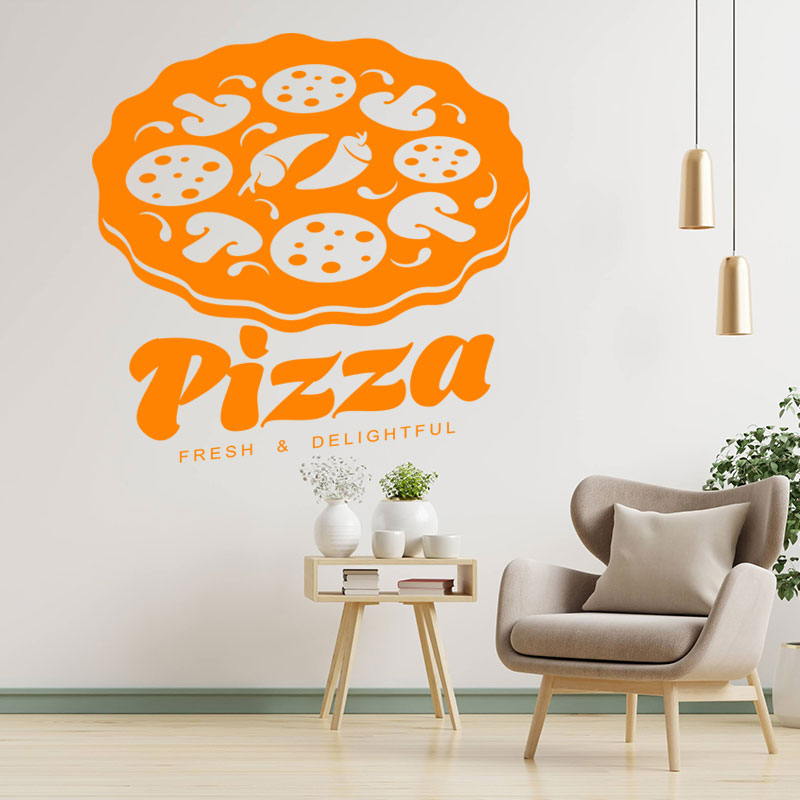 decorative pizza takeaway wall decal for cafes and