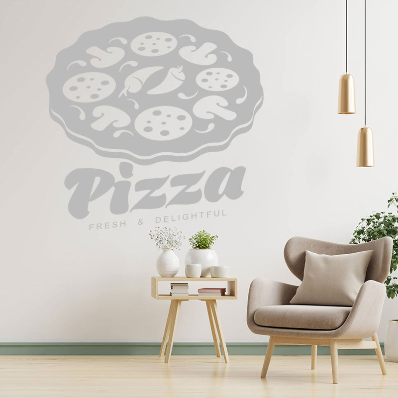 decorative pizza takeaway wall decal for cafes and