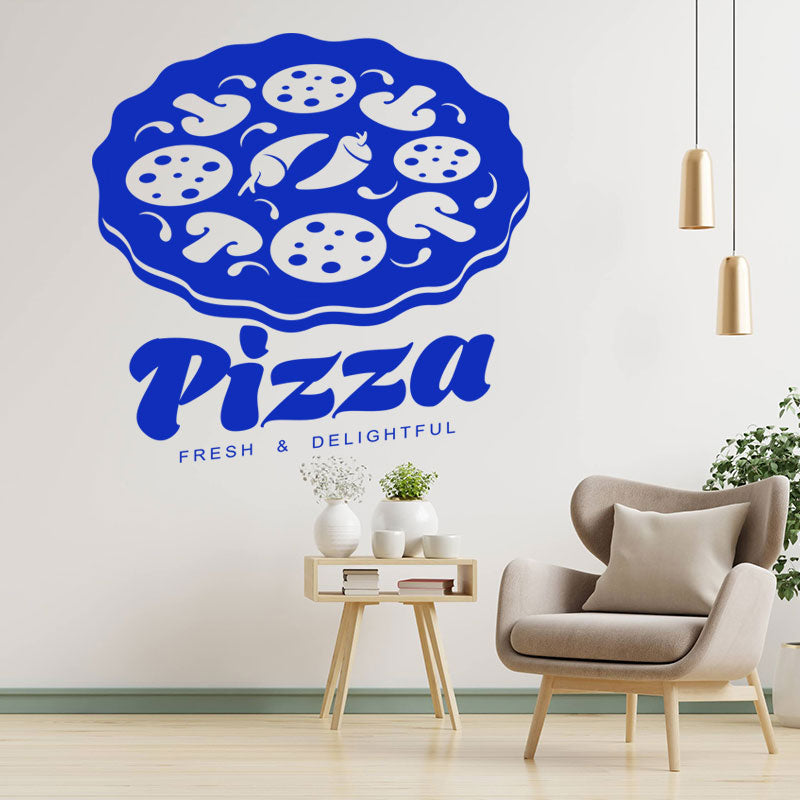 decorative pizza takeaway wall decal for cafes and