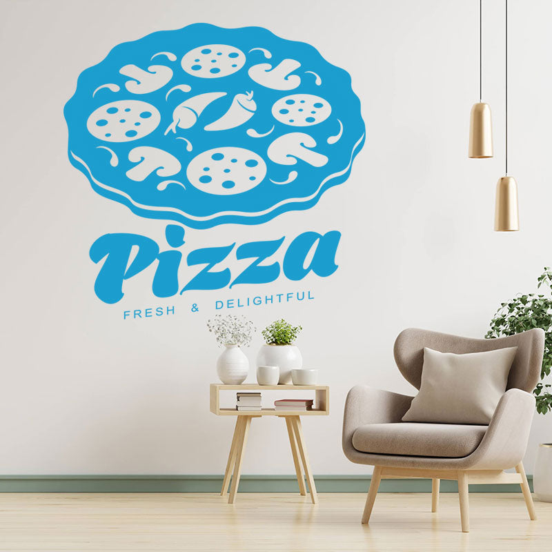decorative pizza takeaway wall decal for cafes and