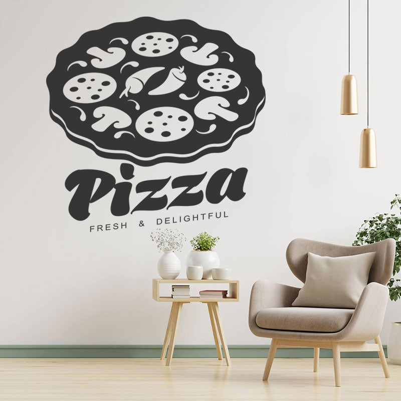 decorative pizza takeaway wall decal for cafes and