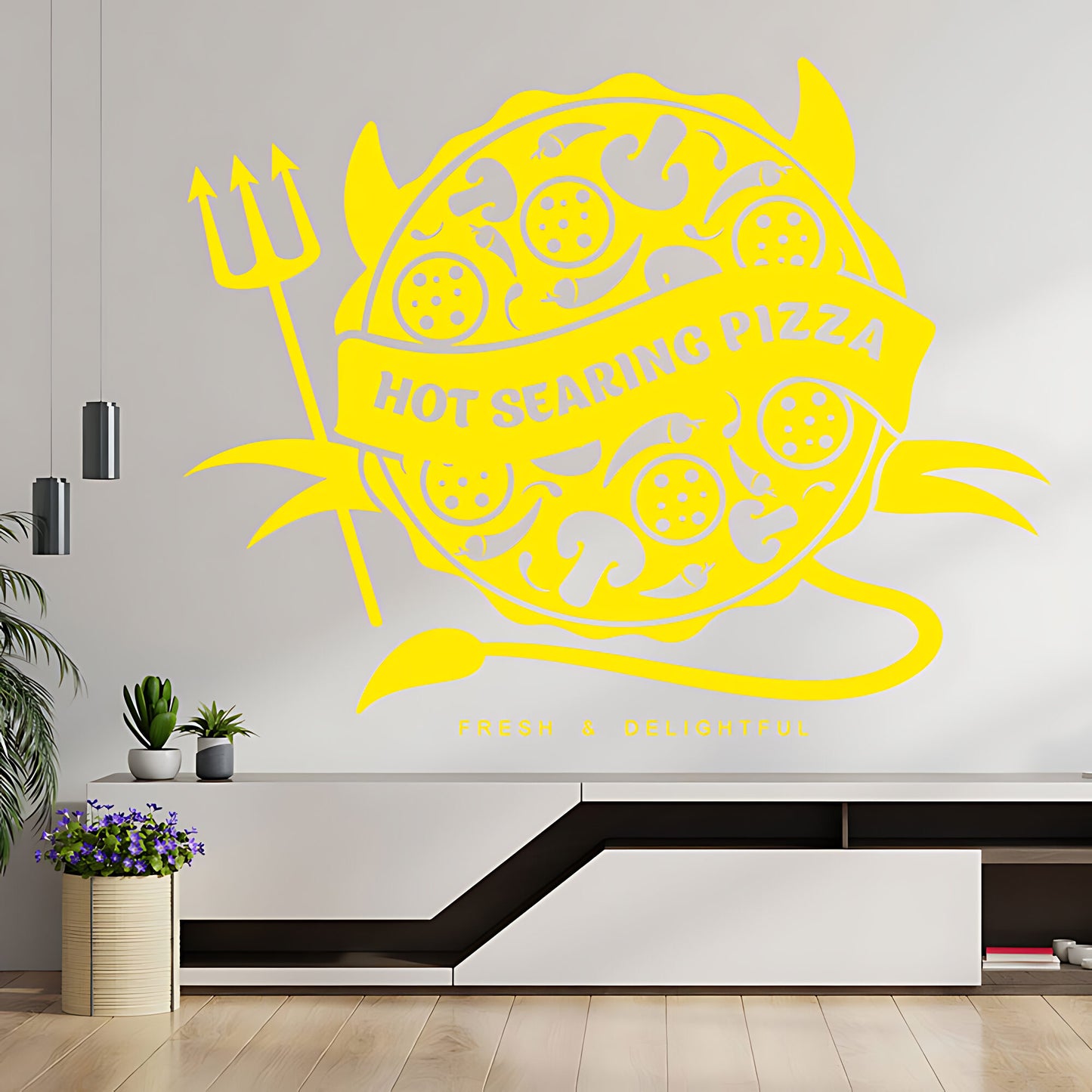 Fast Food Pizza Wall Decal for Restaurants - Takeaway and Cafe Sticker