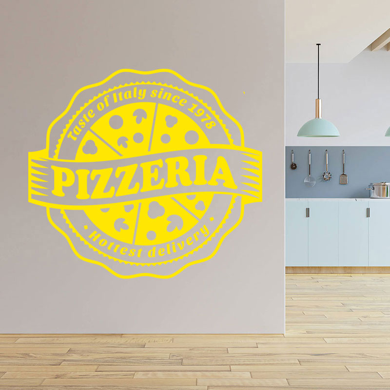 pizza takeaway wall decal for cafe and restaurant