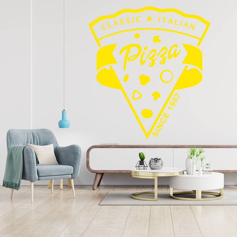 pizza takeaway wall decal for cafes stylish fast