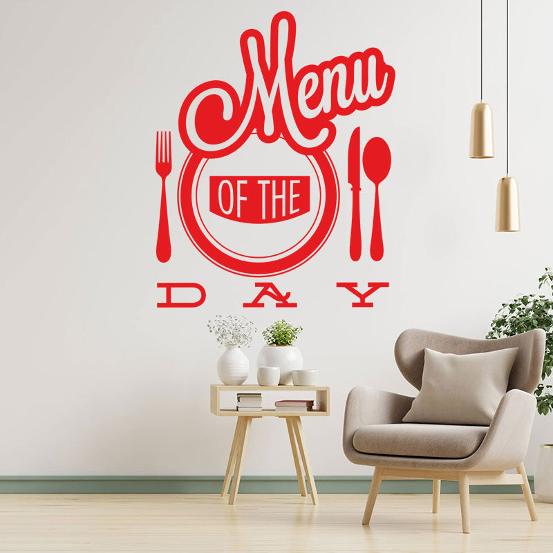 menu of the day wall sticker