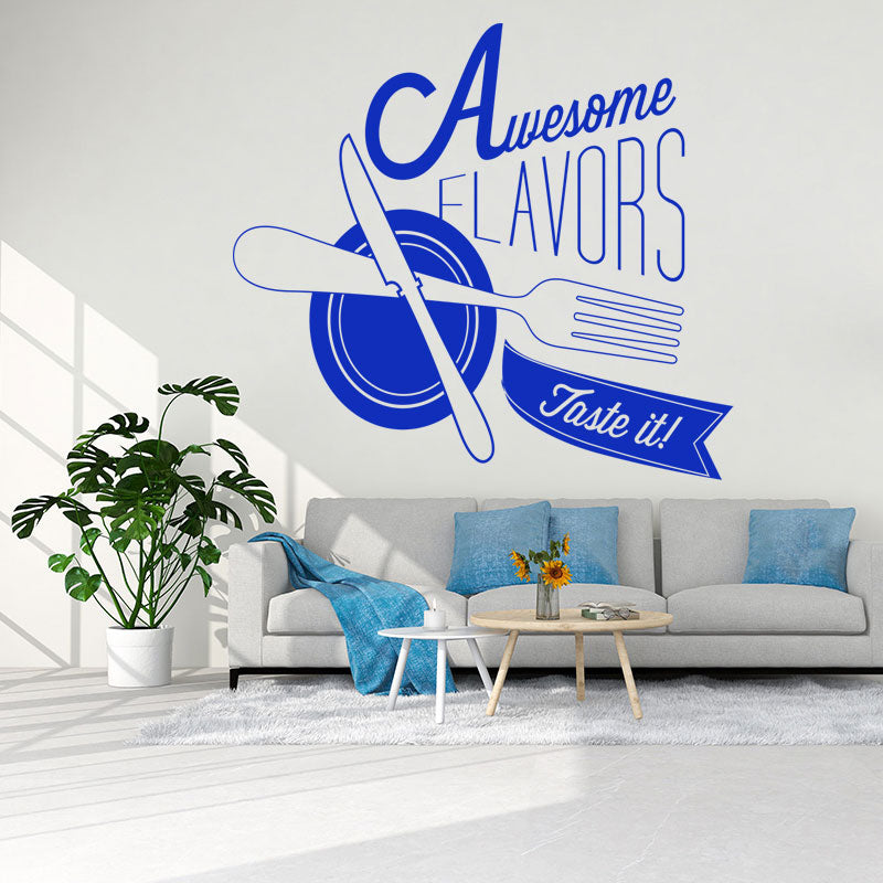 restaurant art wall sticker