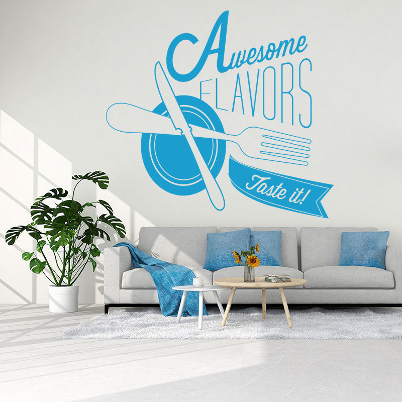 restaurant art wall sticker