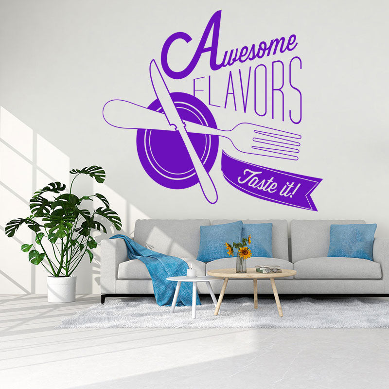 restaurant art wall sticker