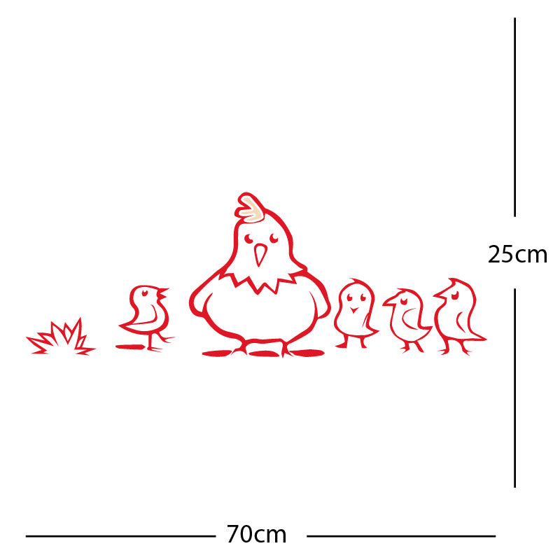chicken and chicks wall sticker
