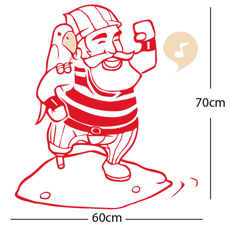 one legged pirate wall sticker