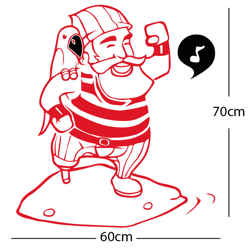 one legged pirate wall sticker